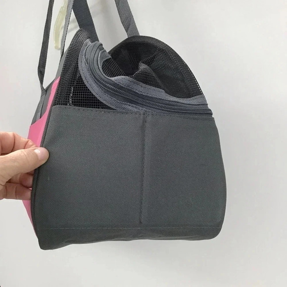 Pet Carrier Small-Medium Size Canvas & Mesh Top Handle Gray/Pink NWOT - Picture 5 of 9